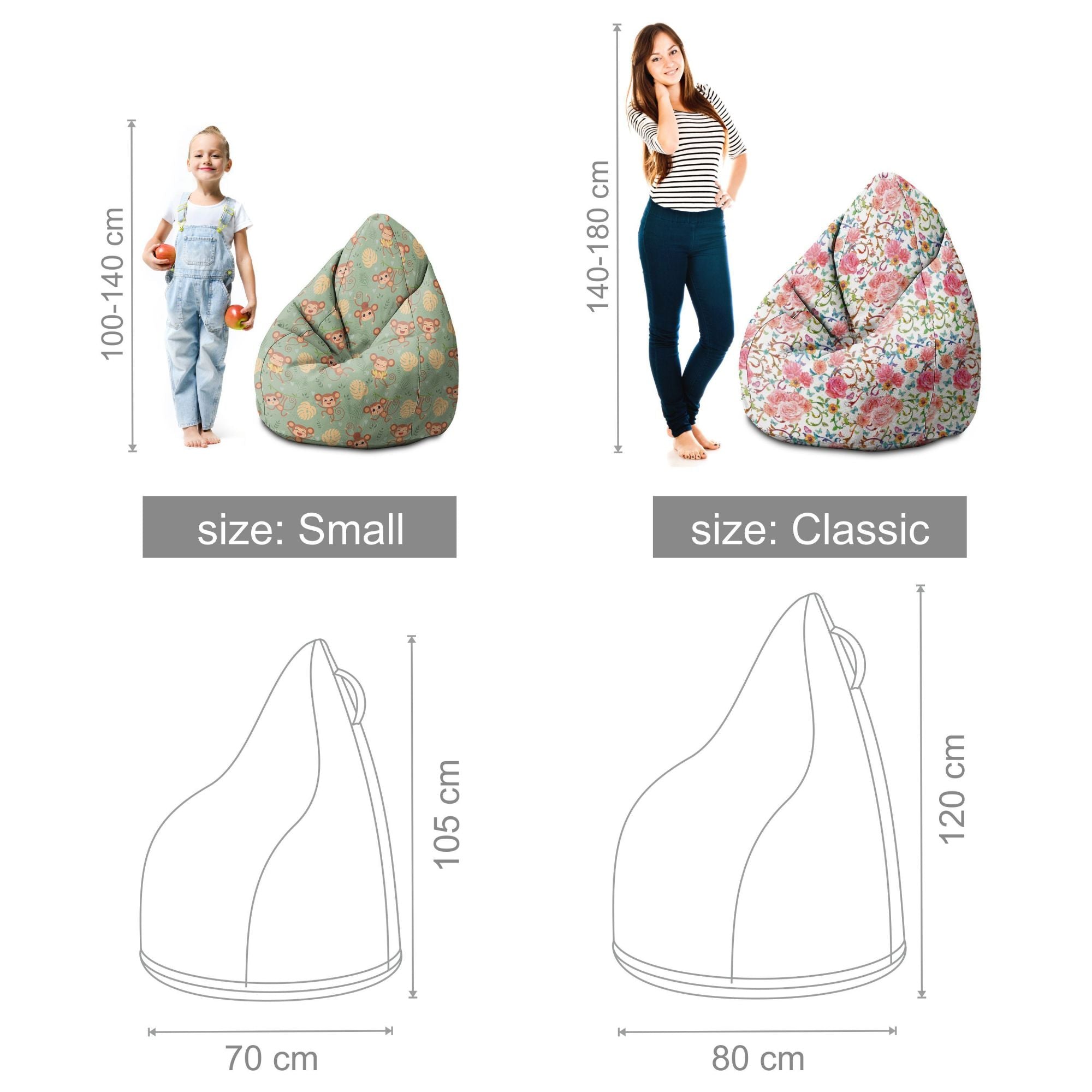 Puf Pearshape Simple Flowers on Navy-S-Velvet