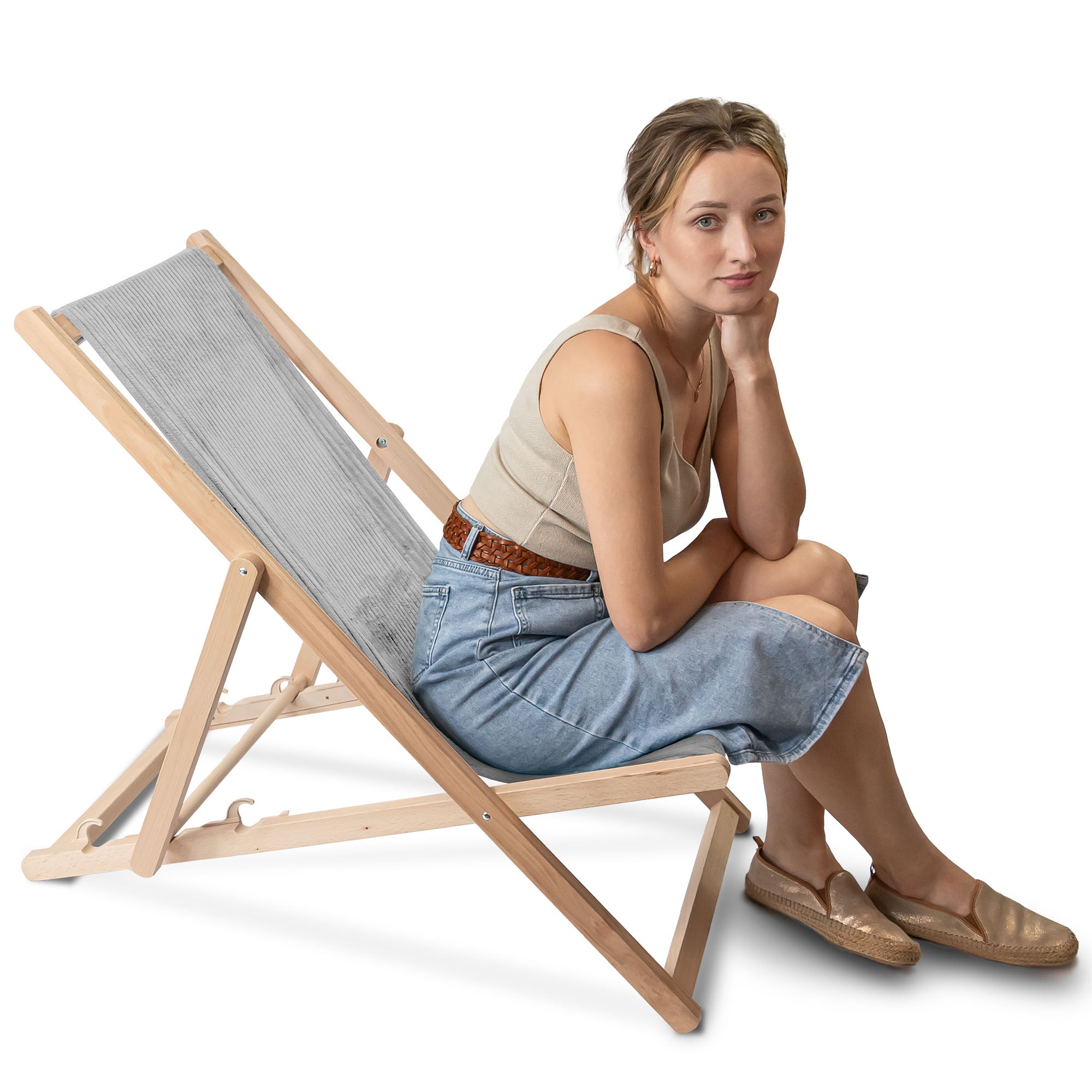 Leżak drewniany Lincoln Cool Grey