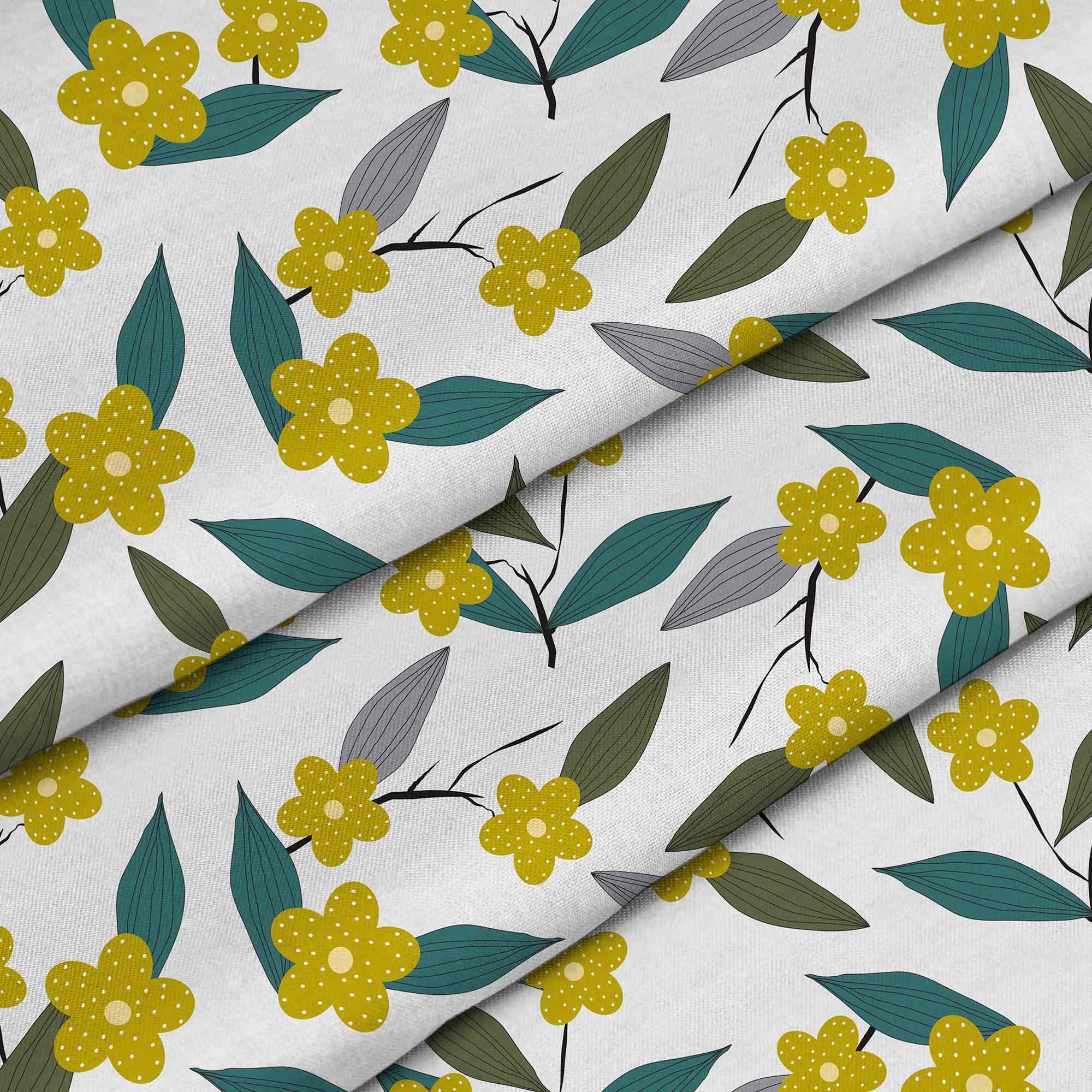 Lemon Flowers-Tkanina Obrusowa