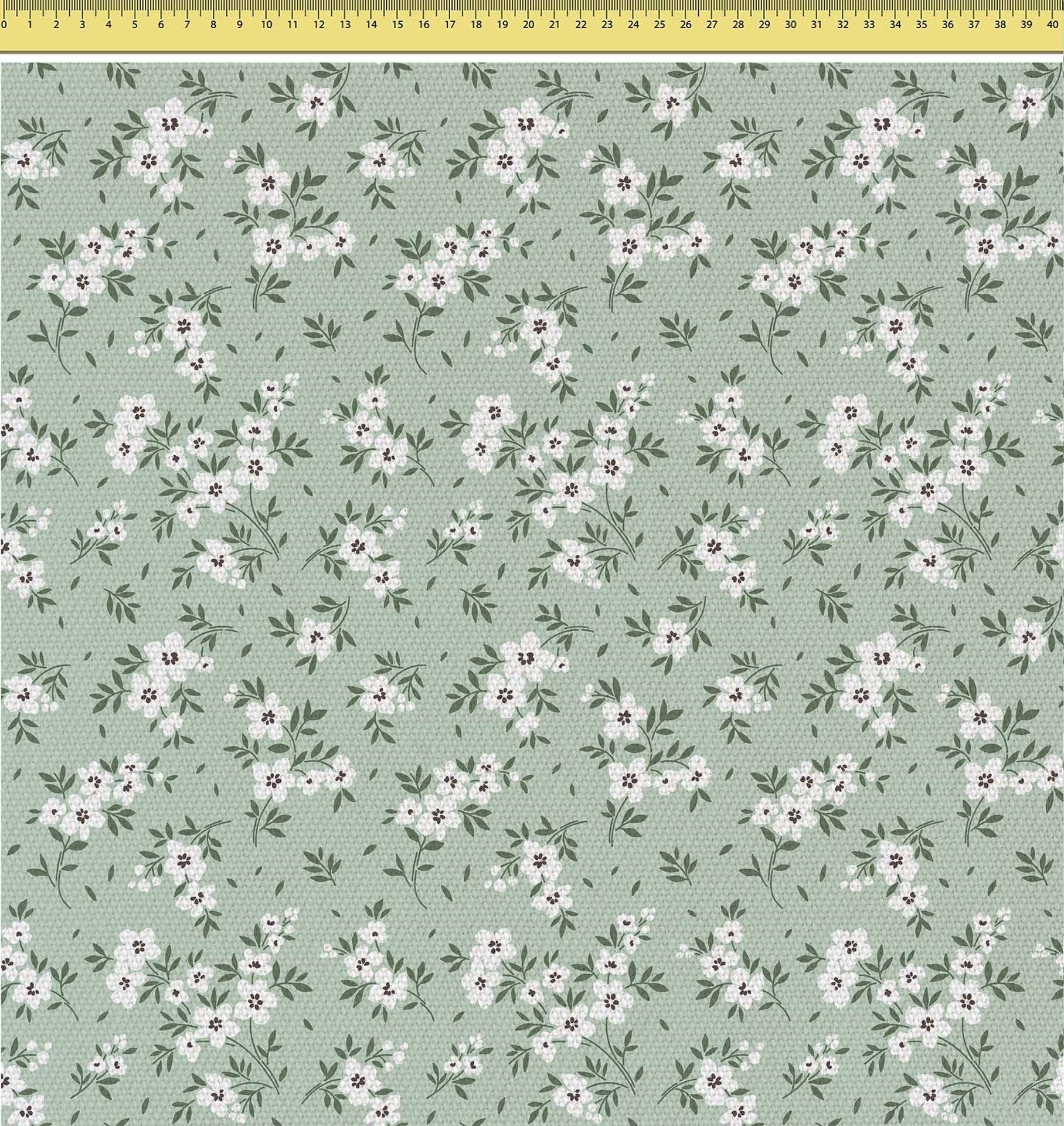 Tiny White Flowers Meadow-Flat Microfiber