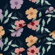 Einfache Blumen auf Marineblau-Velvet