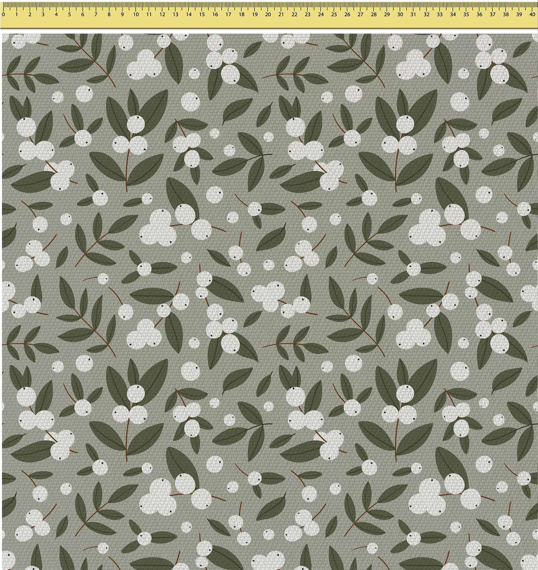 White Berries on Olive Velvet