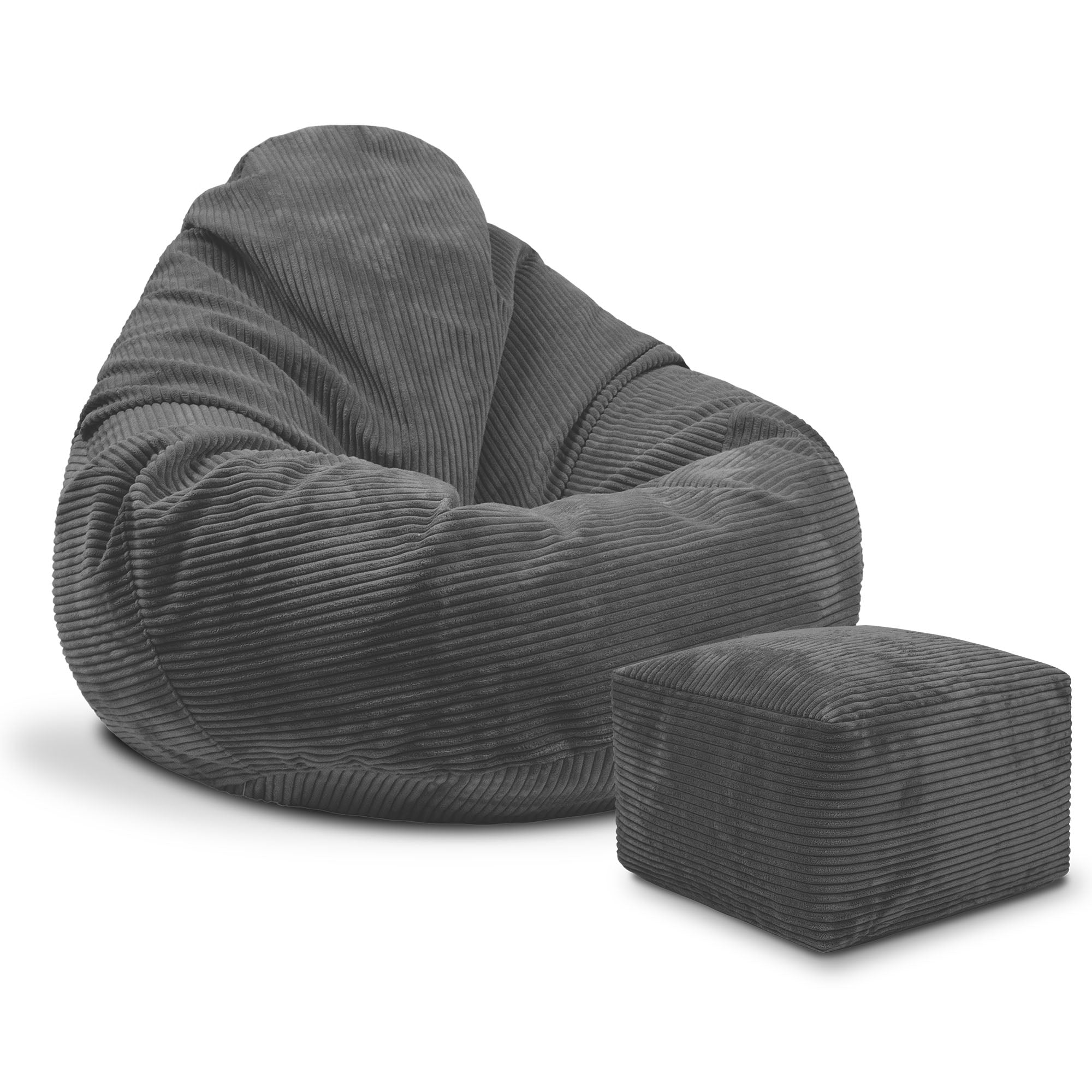 Paradise Pouf with Footstool Granite Gray