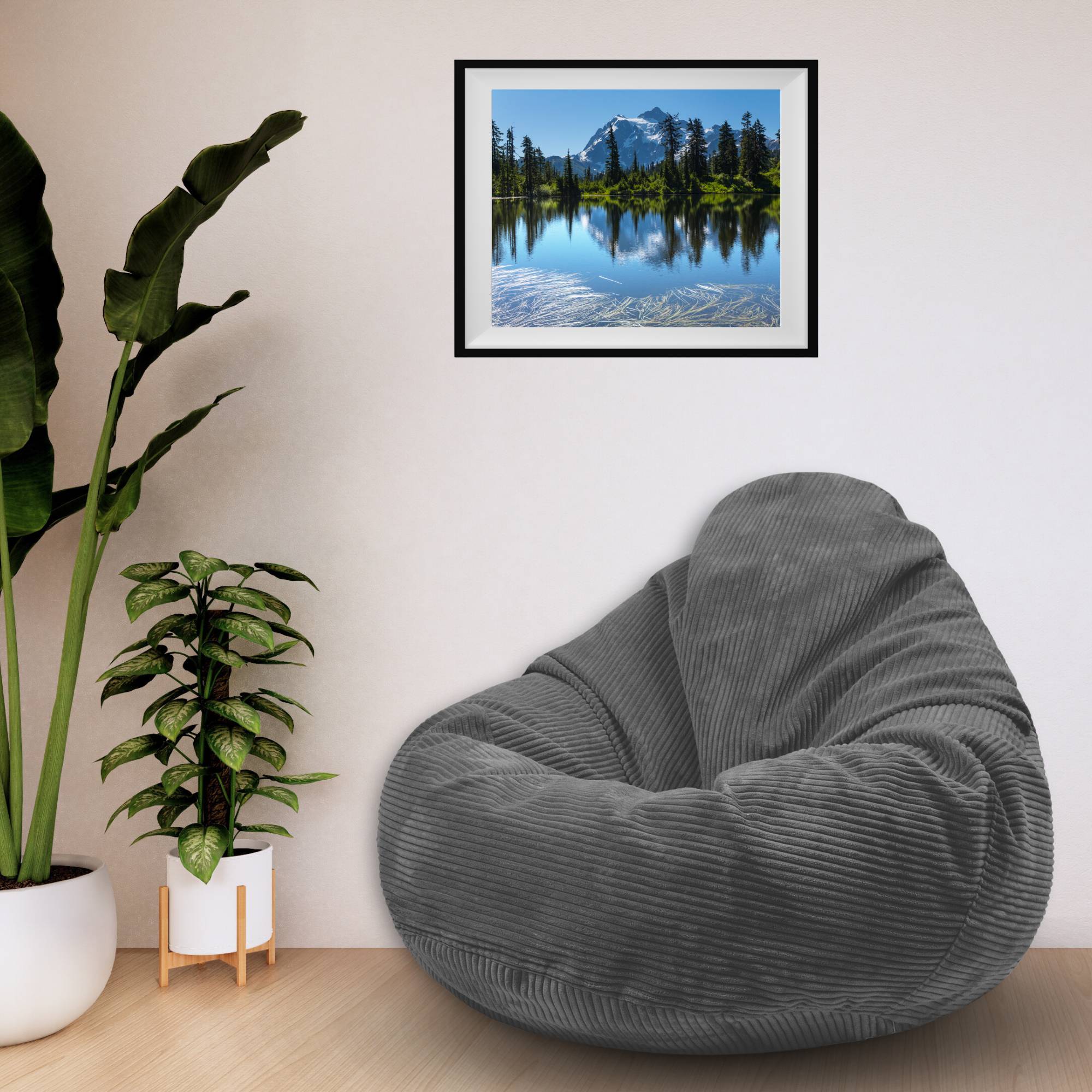 Puf Paradise z Podnóżkiem Granite Gray-S