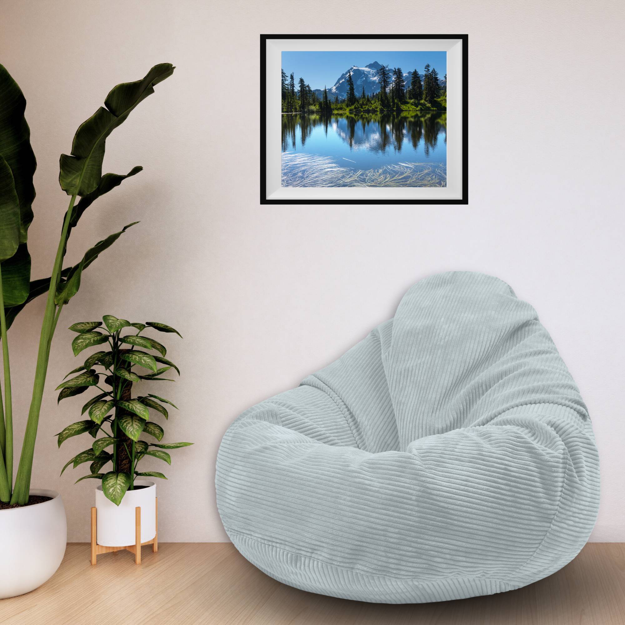Puf Paradise s podnožkou Green Lily-M