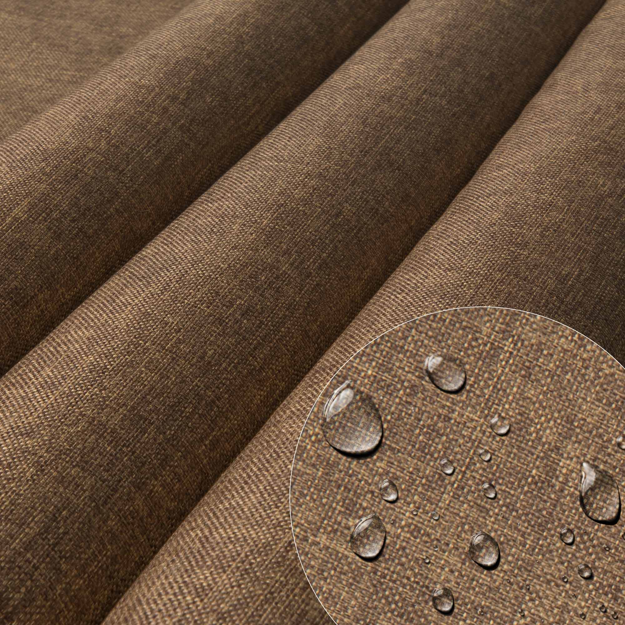 Holzliege mit Fußstütze Leinenoptik Cinnamon
