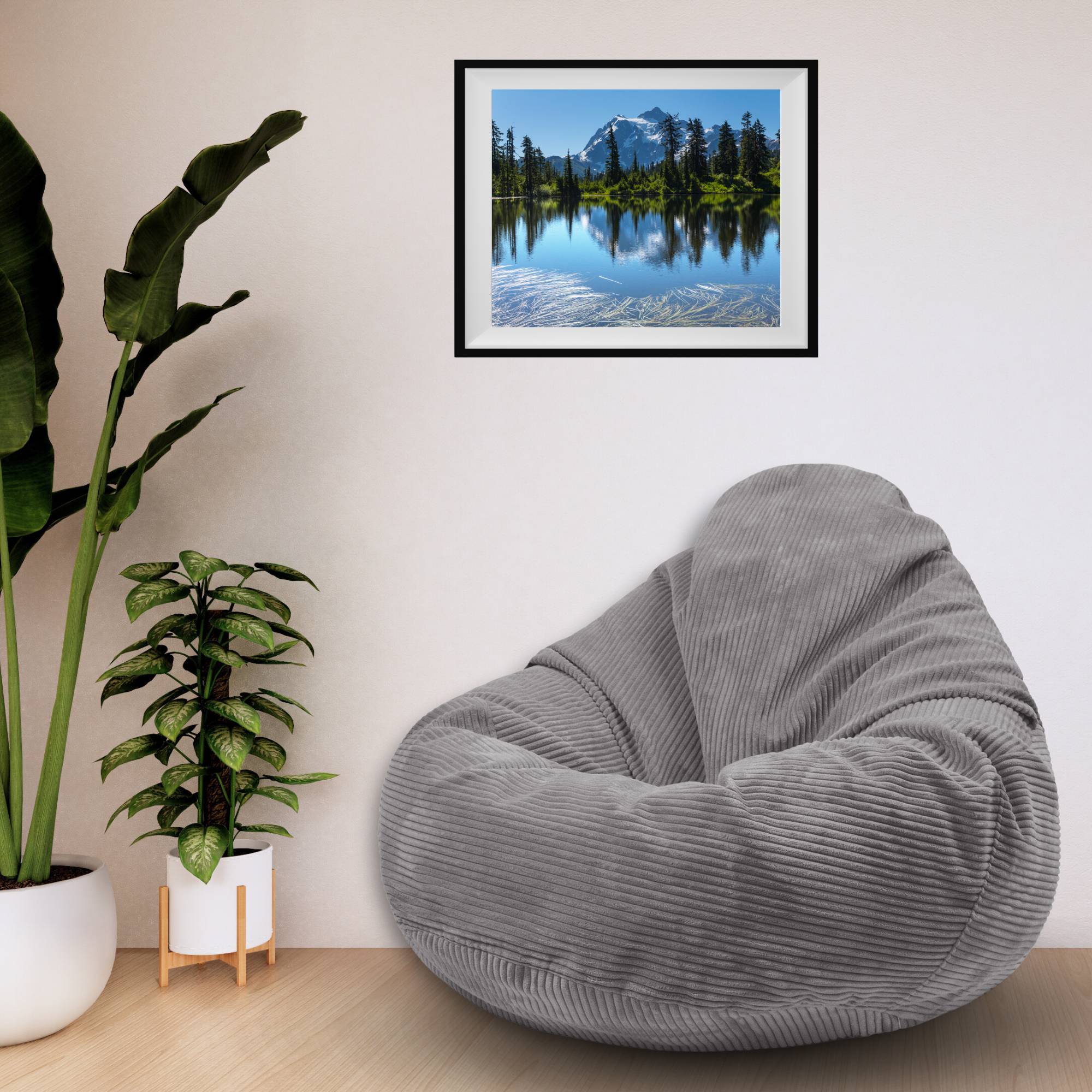 Puf Paradise z Podnóżkiem Frost Gray-M