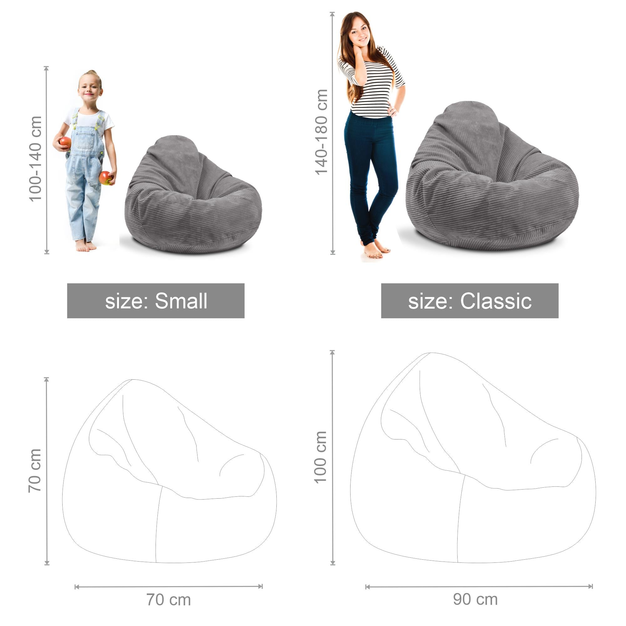Puf Paradise z Podnóżkiem Frost Gray-M