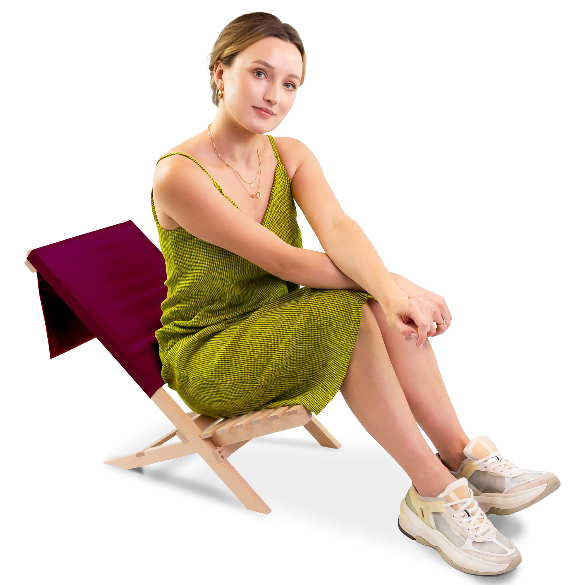Folding Beach Chair Burgundy