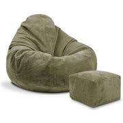 Puf Paradise s podnožkou Dark Olive-M