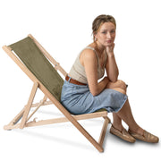 Leżak drewniany Lincoln Dark Olive