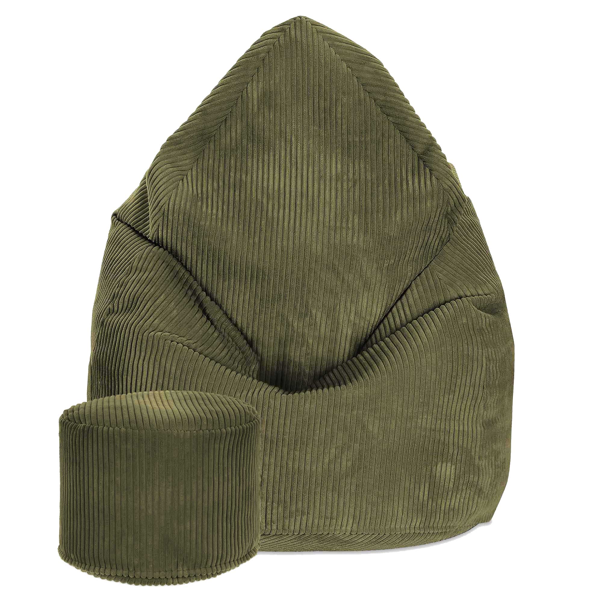 Runder Hocker Fußstütze Lincoln Dark Olive-M