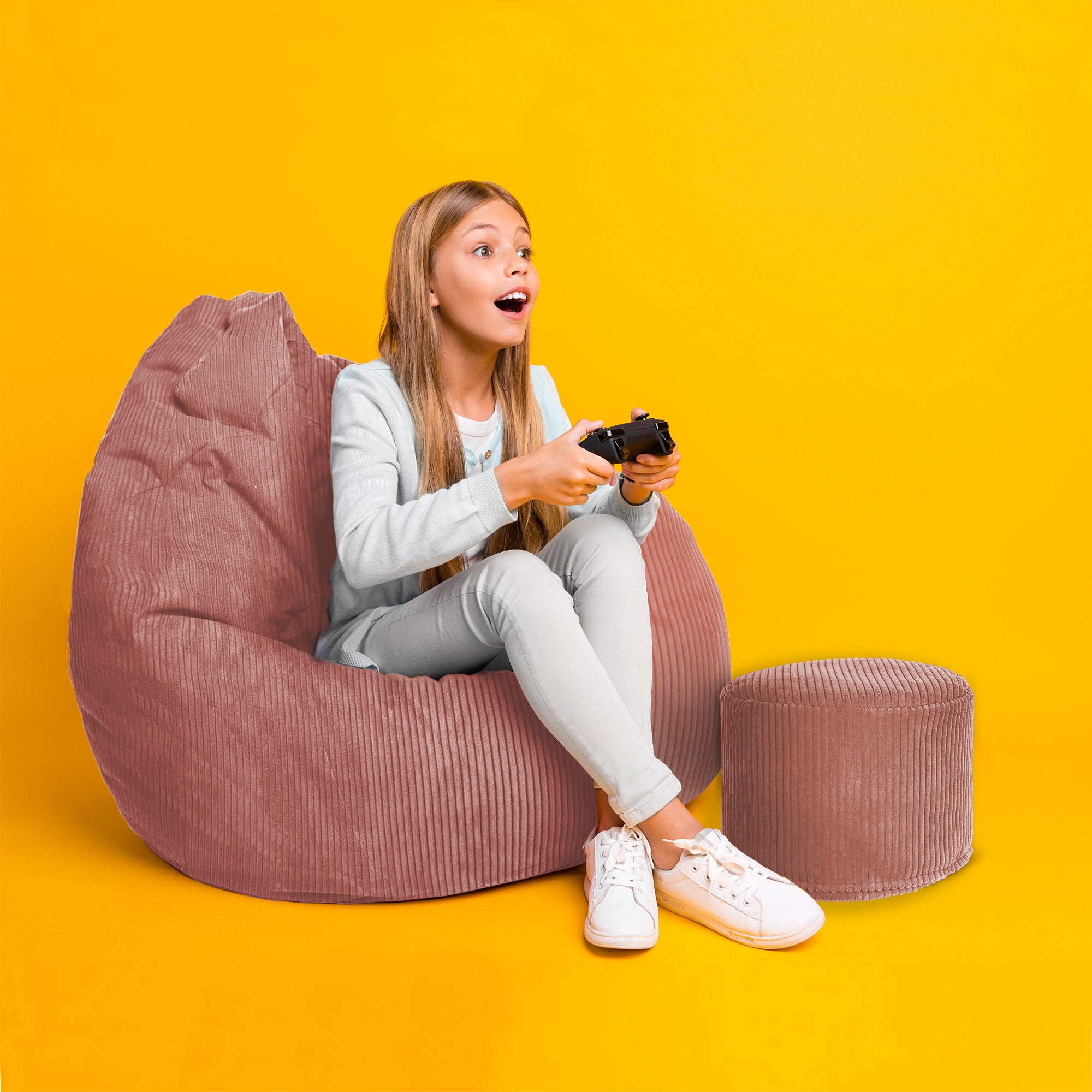 Runder Hocker Fußbank Lincoln Ginger Spice-M
