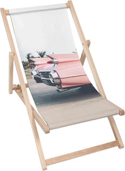 Leżak drewniany Summer Pink Car