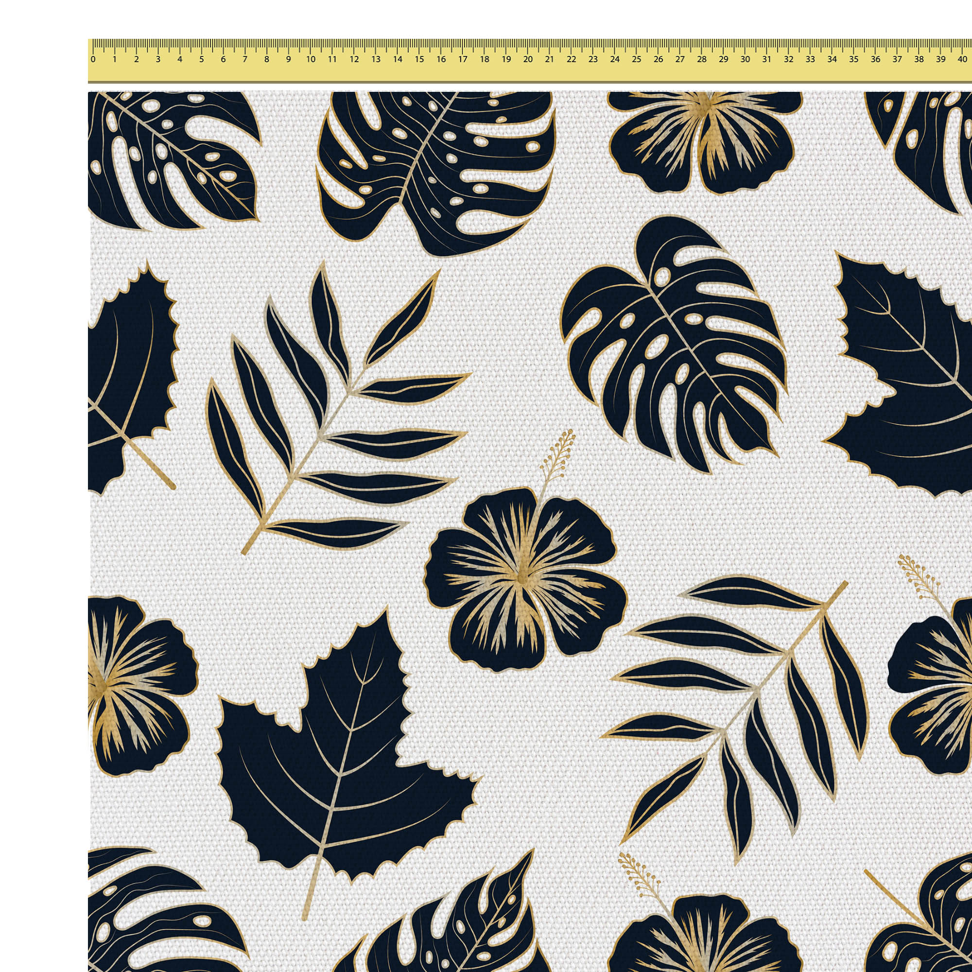 Black and Gold Leaves-Flat Microfiber
