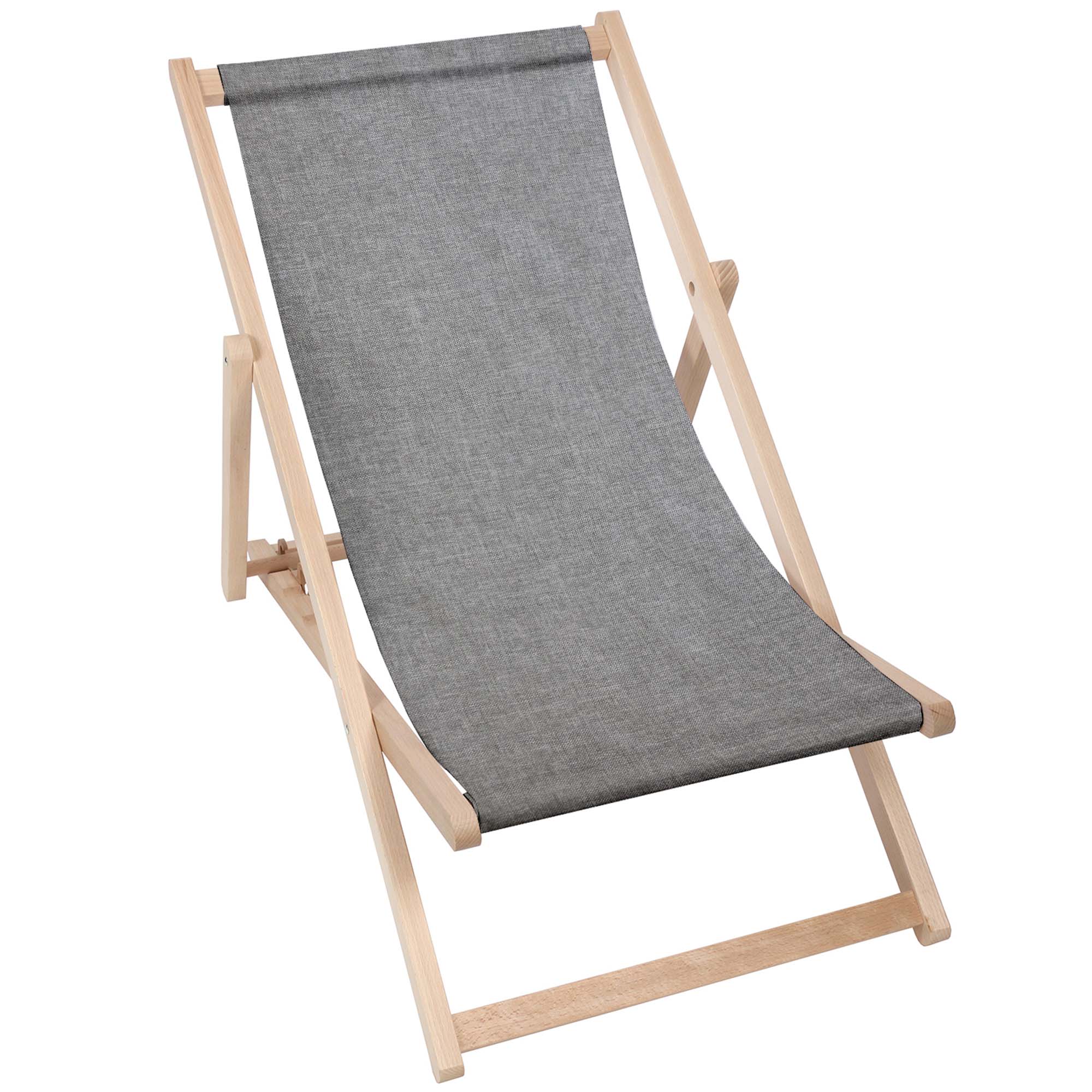 Leżak drewniany Imitacja Lnu Light Grey-S