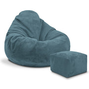 Paradise Pouf with Footstool Ocean Depths-S