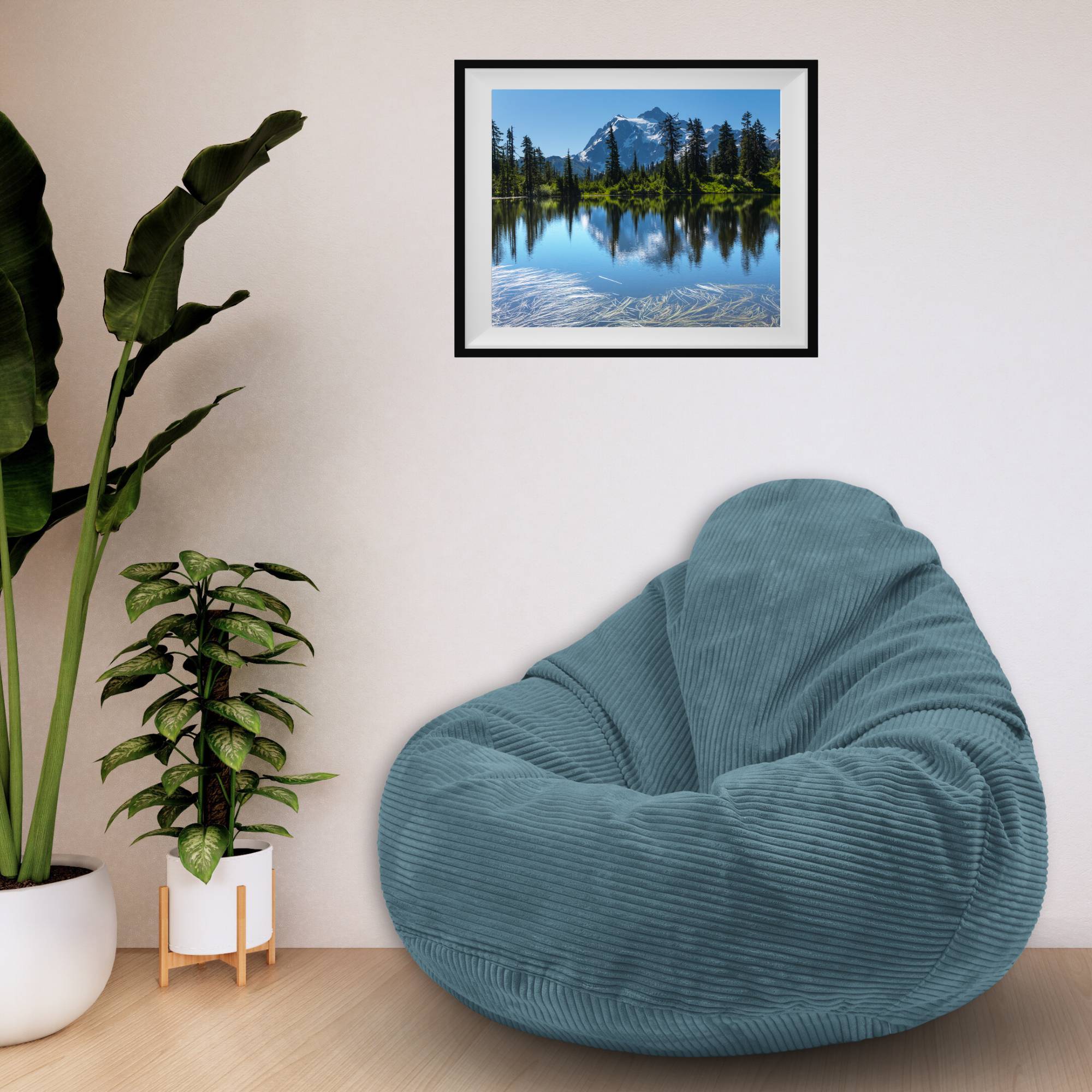 Paradise Hocker mit Fußstütze Ozeantiefe-M