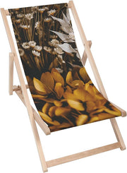 Holzliegestuhl Boho Stil