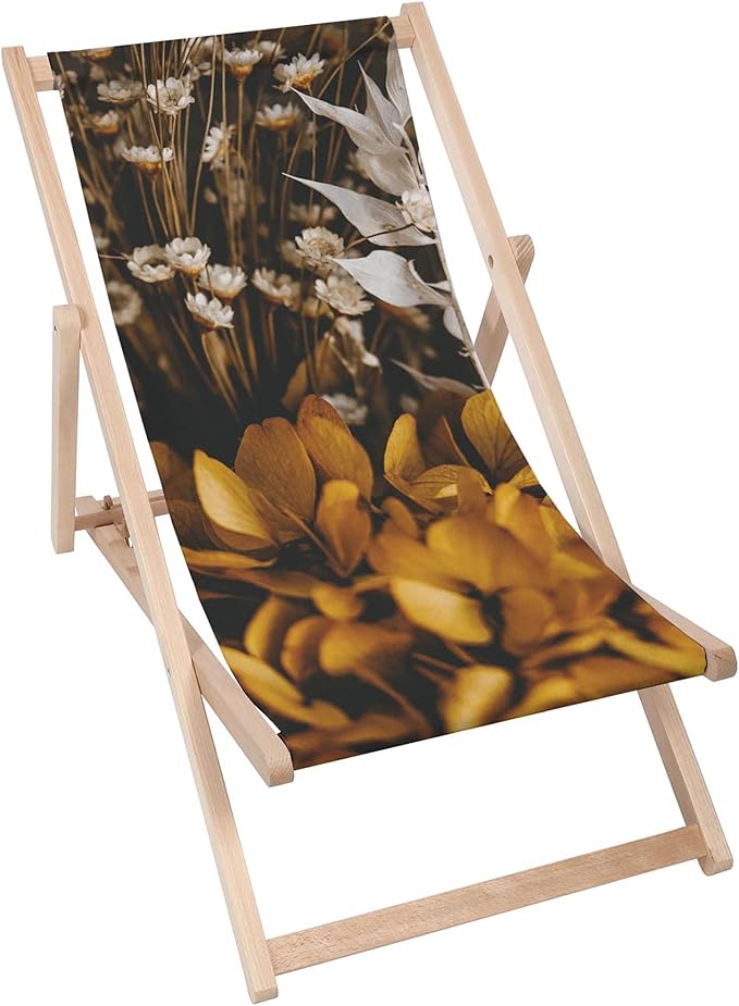 Holzliegestuhl Boho Stil