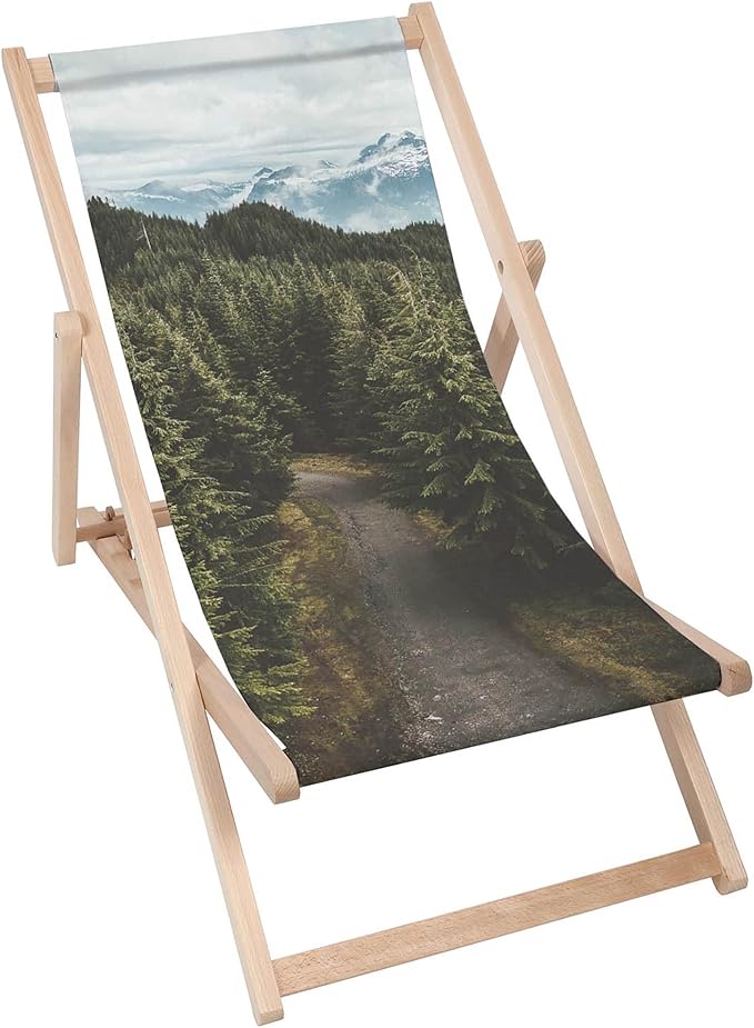 Vintage Wooden Deck Chair Forest Track