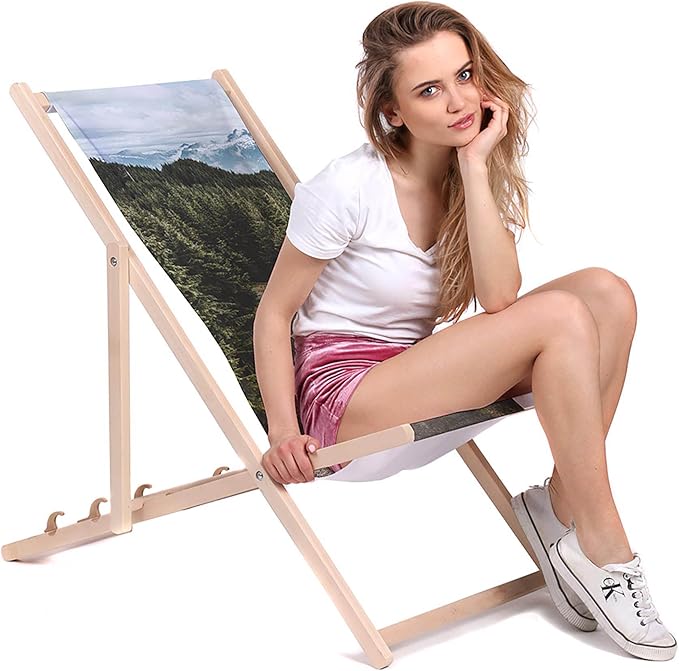 Vintage Wooden Deck Chair Forest Track