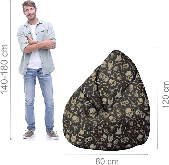 Puf Pearshape z podnóżkiem Skull