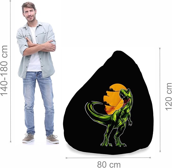 Puf Pearshape z podnóżkiem Wild Dinosaur