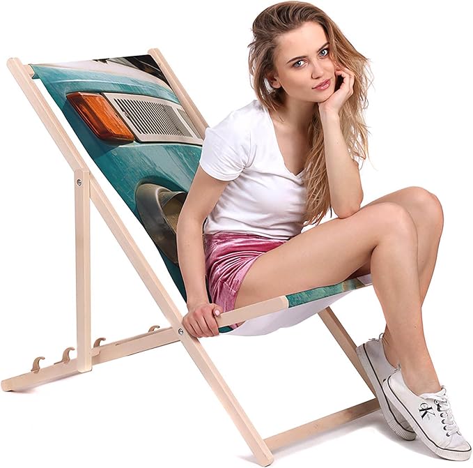 Leżak drewniany Blue Camper