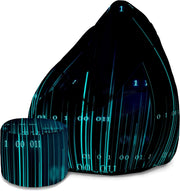Pearshape Pouf with Footrest Binary Code