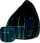 Pearshape Pouf with Footrest Binary Code-Oxford