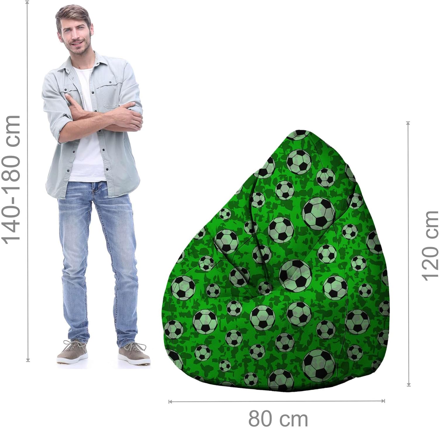 Puf Pearshape s podnožkou Soccer