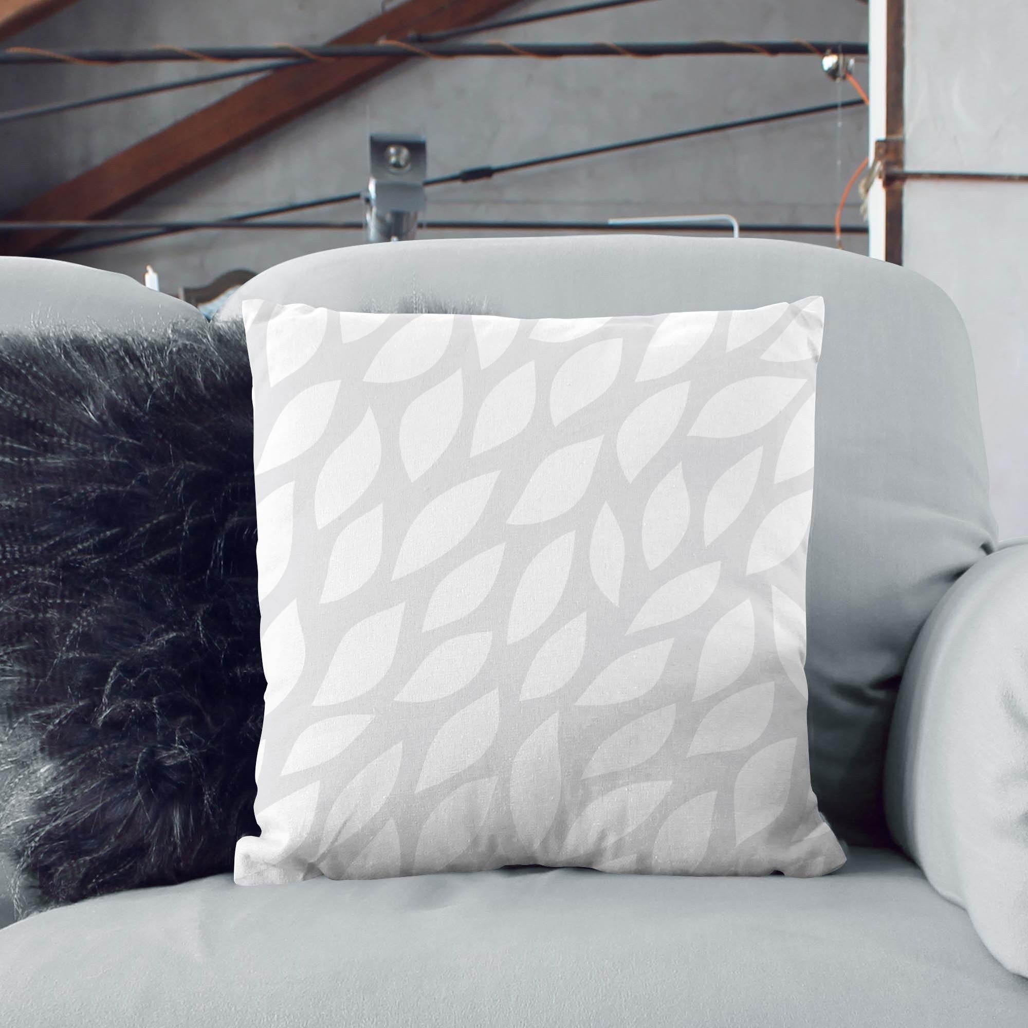 Gray Abstract Leaves-Velvet