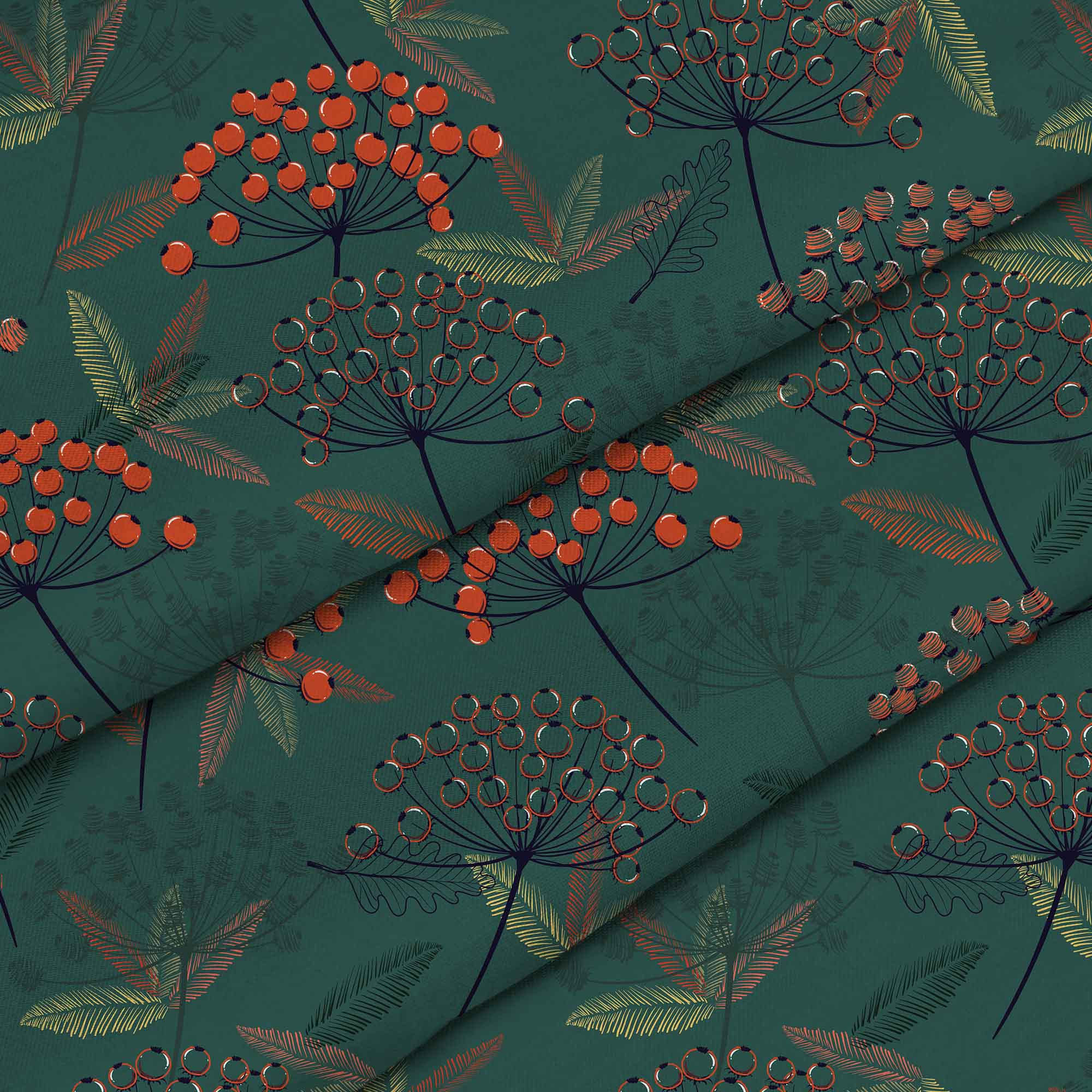 Orange Berries-Mikrofibra Płaska