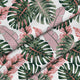 Tropical Pink and Green Leaves-Flat Microfiber
