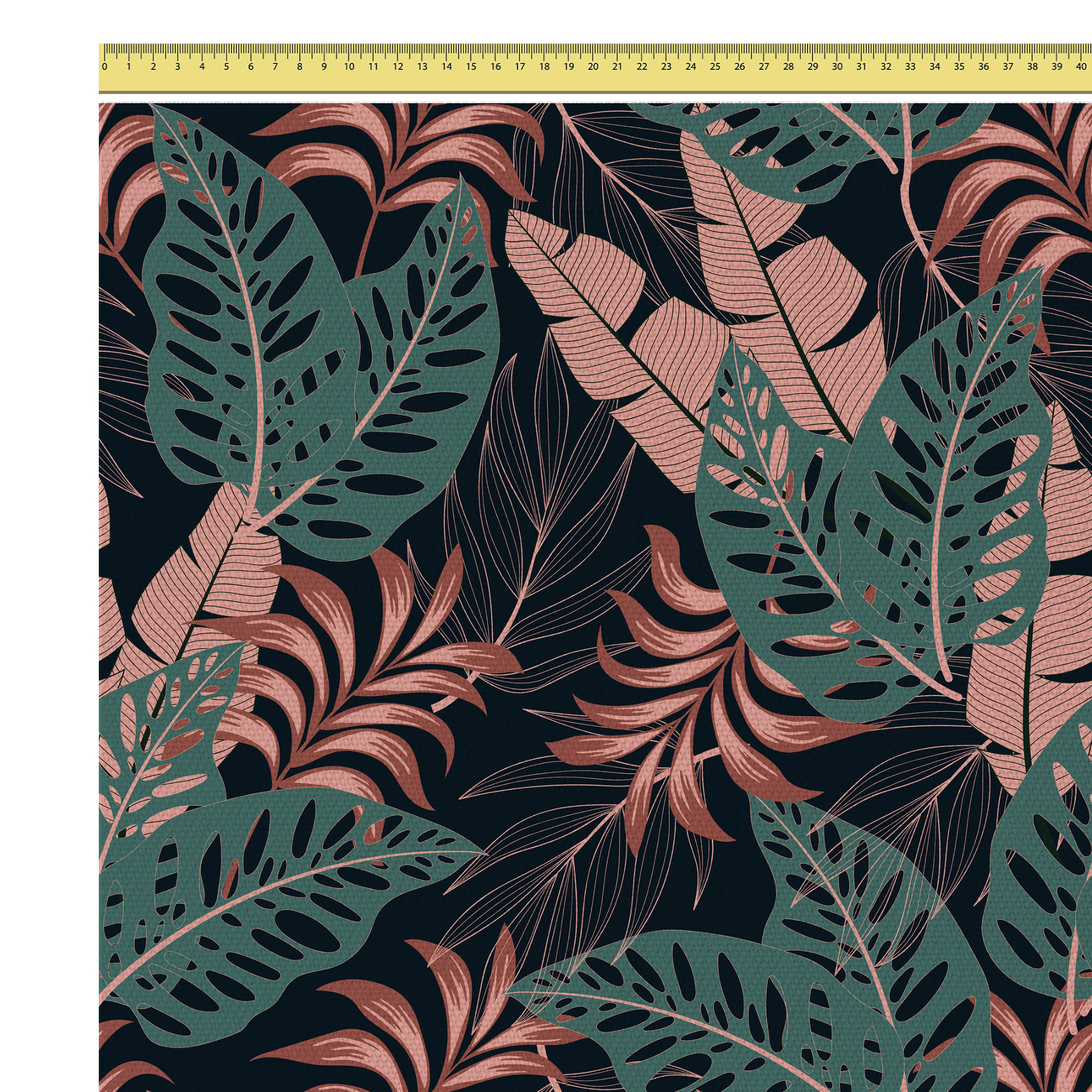 Tropical Dark Pink and Green Leaves