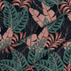 Tropical Dark Pink and Green Leaves-Flat Microfiber