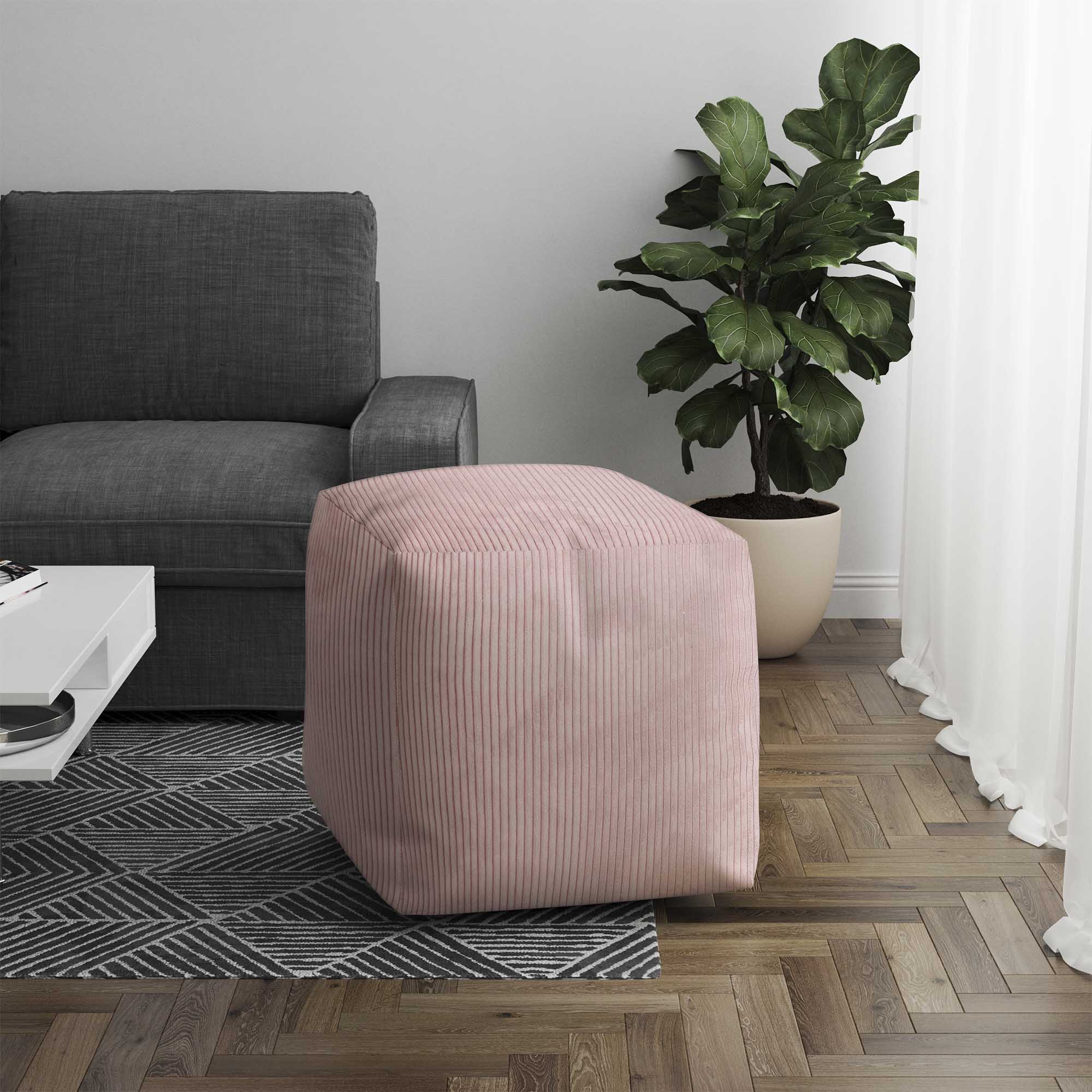 Puf Cube Strieborná ružová