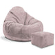 Puf Paradise s podnožkou Silver Pink