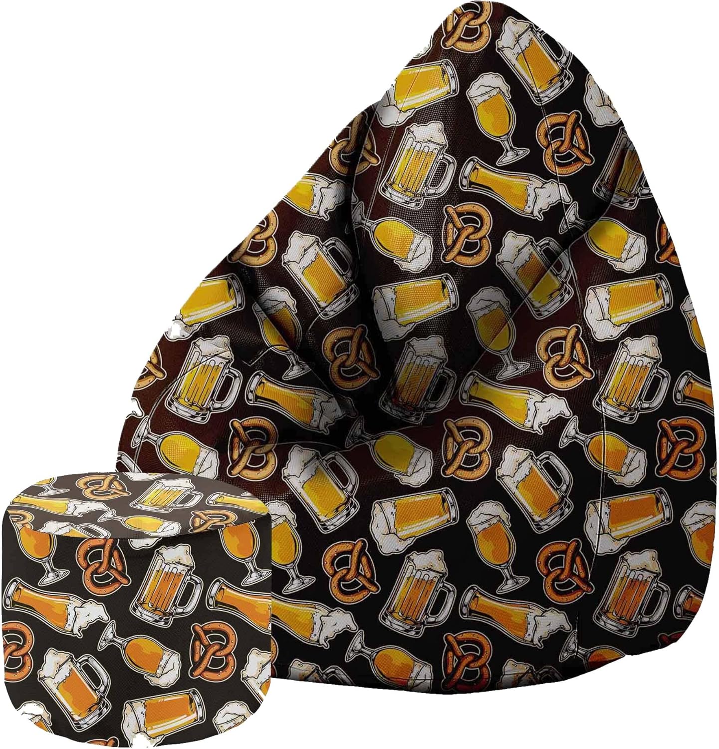 Puf Pearshape s podnožkou Beer And Pretzels-Velvet