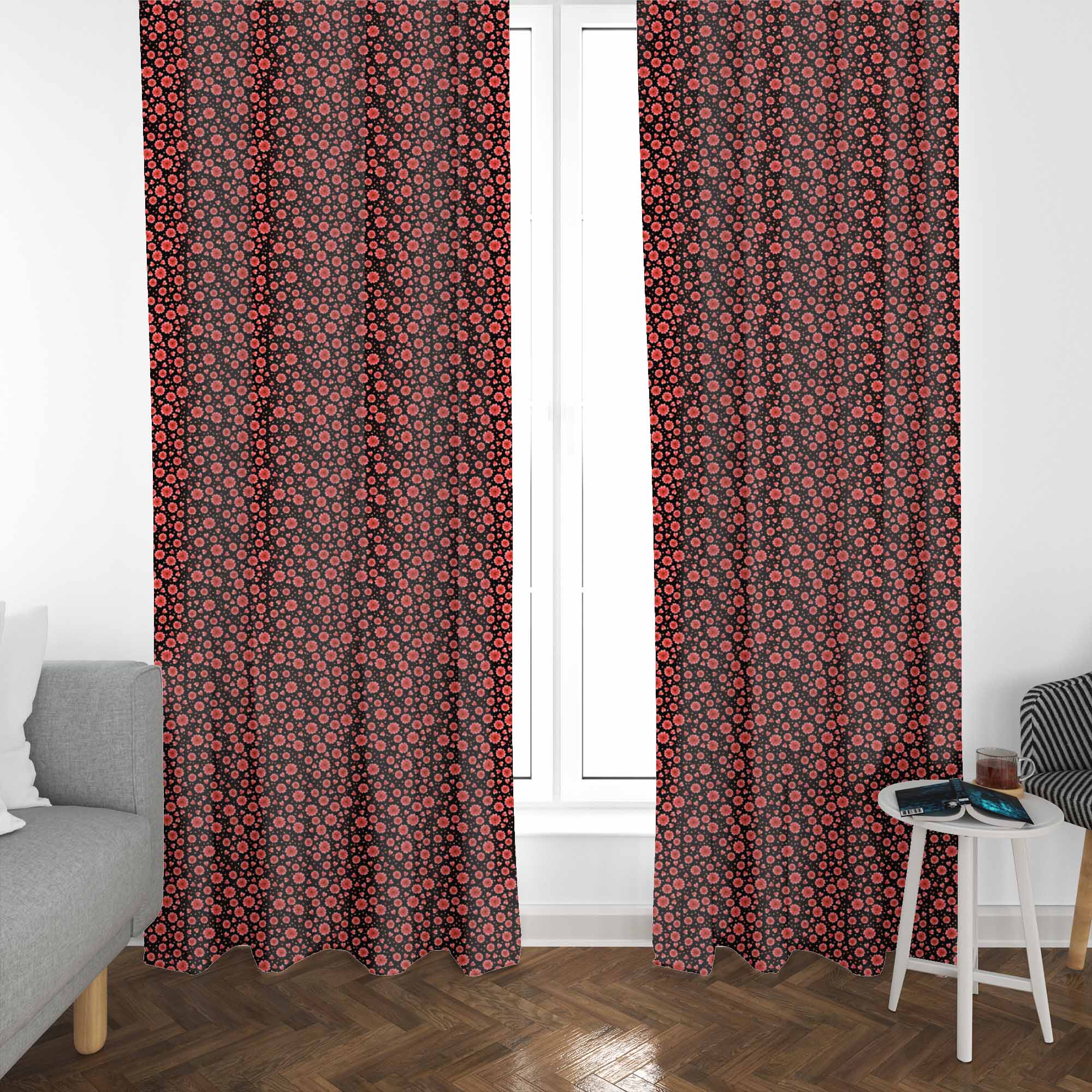 Red Flowers and Hearts-Velvet