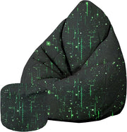 Puf Pearshape z podnóżkiem Cyberpunk-Velvet