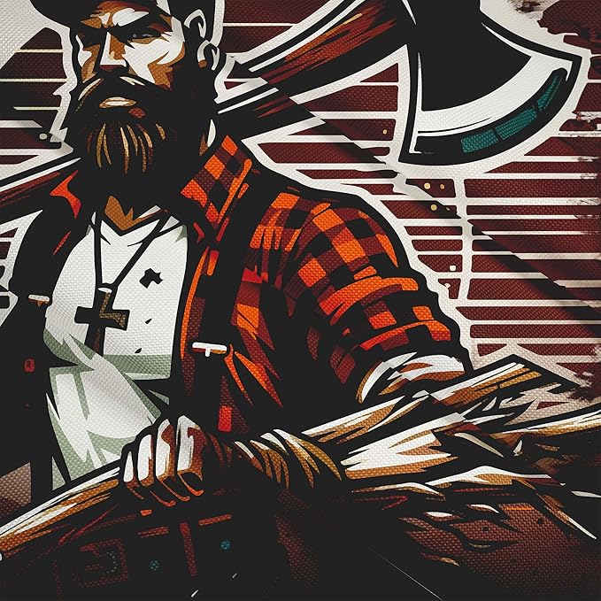 Birnenförmiger Sitzsack mit Fußstütze Lumberjack-Velvet