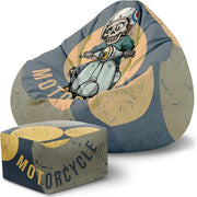 Paradise Sitzsack mit Fußhocker Motorcycle-Velvet