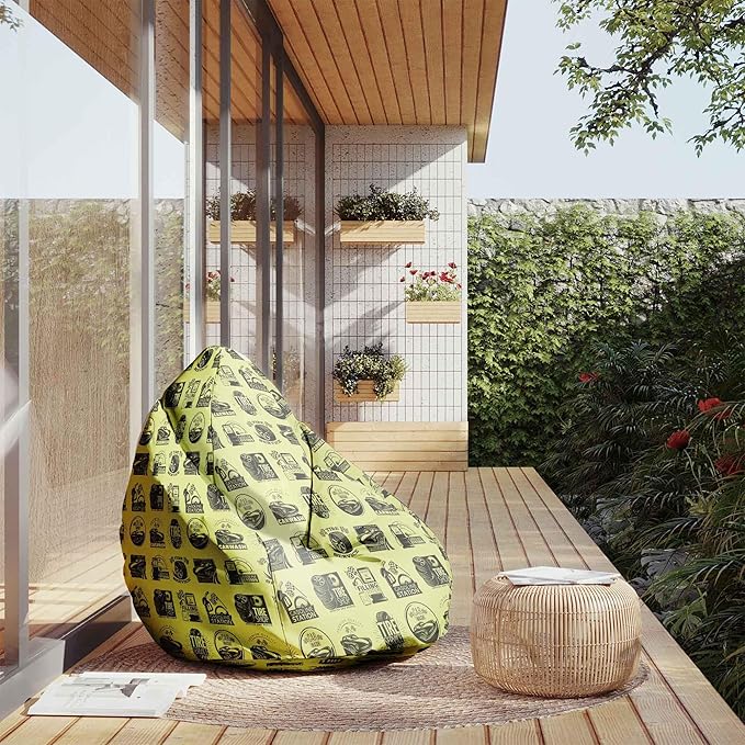 Birnenförmiger Sitzsack mit Fußstütze Petrol Color-Velvet