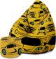 Puf Pearshape s podnožkou Yellow Car-Velvet