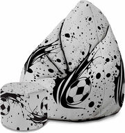 Pearshape Pouf with Footrest I Love Football-Oxford