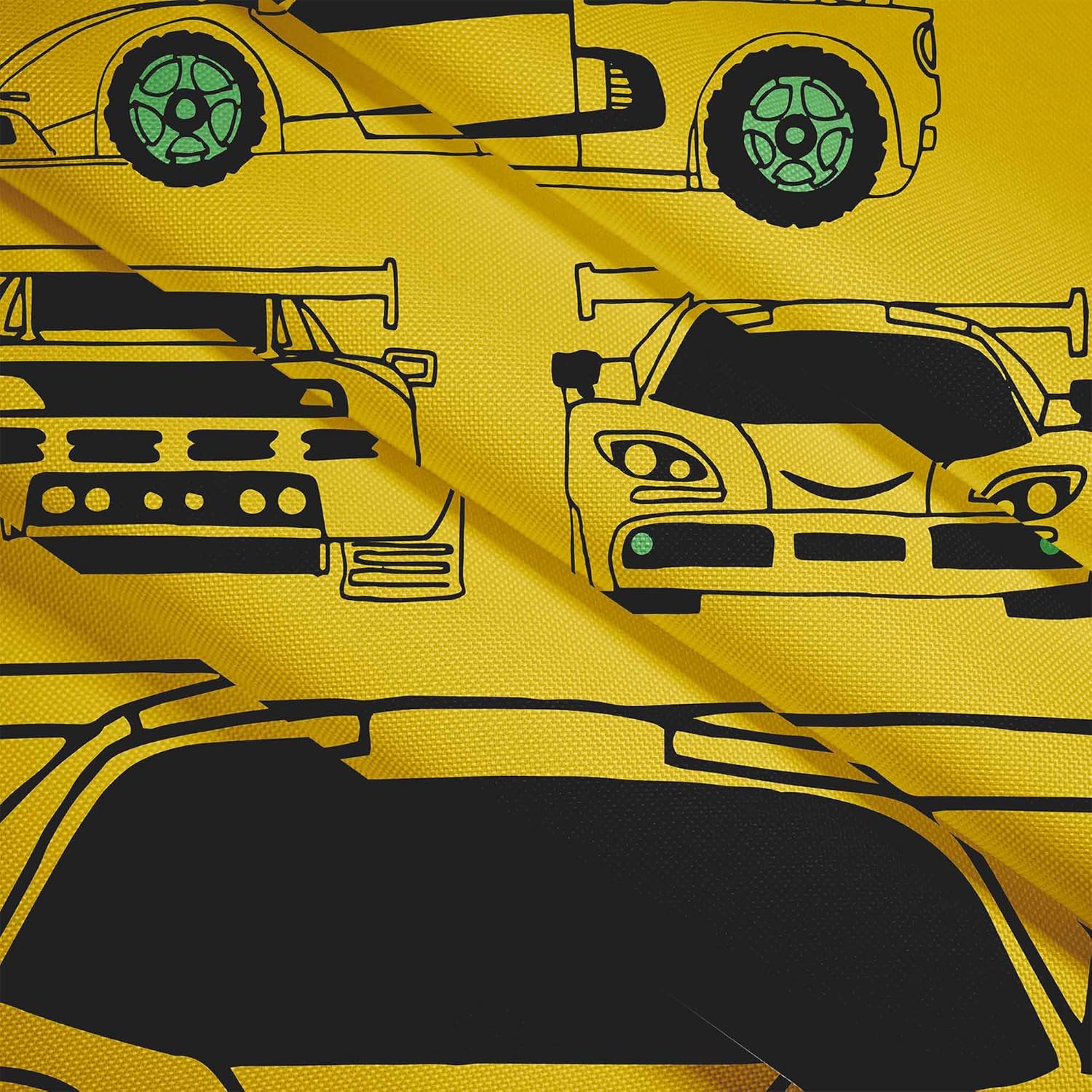 Puf Pearshape z podnóżkiem Yellow Car-Velvet