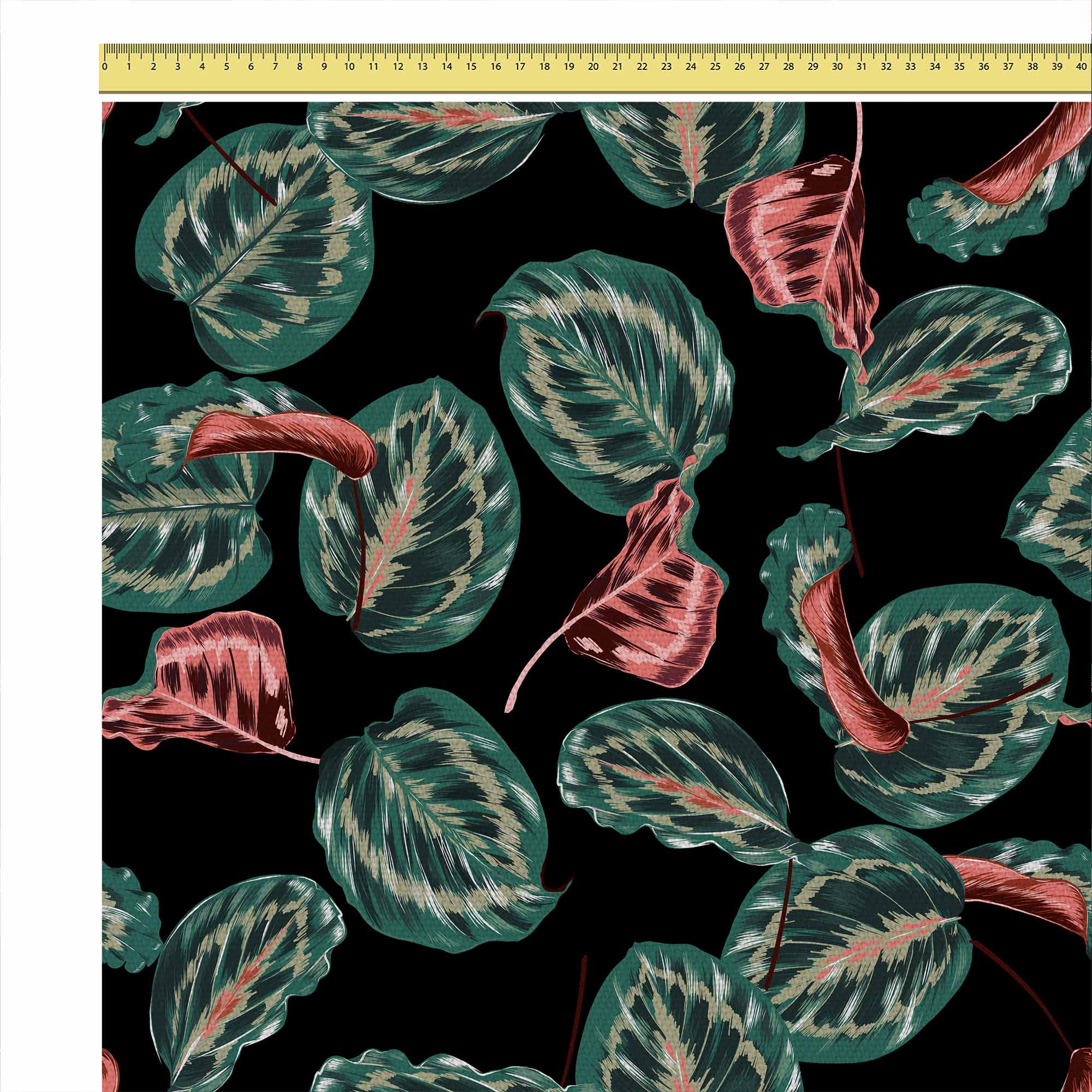 Rote Tropische Maranta-Flache Mikrofaser