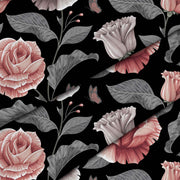 Dark Vintage Floral-Tkanina Obrusowa